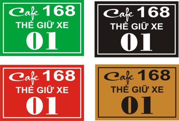 Móc Khóa Mica Thẻ Giữ Xe Cafe